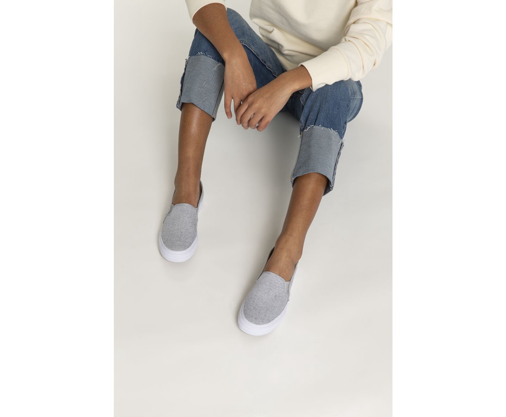 Slip Ons Keds Mujer Grises - Double Decker Heathered Woven - 7806-QVAKD